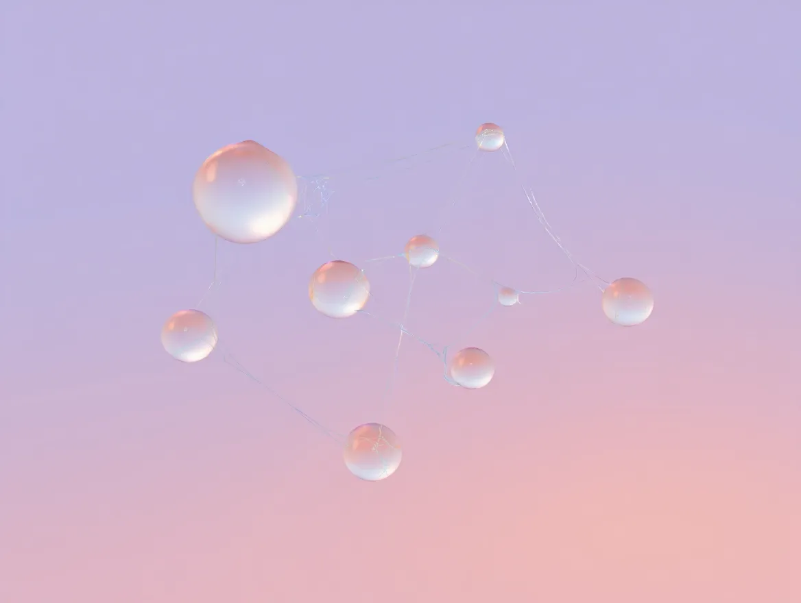 Minimalist illustration showing interconnected points of awareness and gentle presence