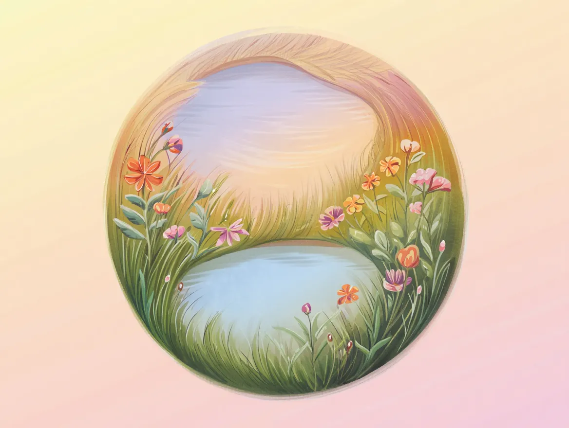 Circular illustration representing the continuous gentle cycle of daily pauses and awareness points